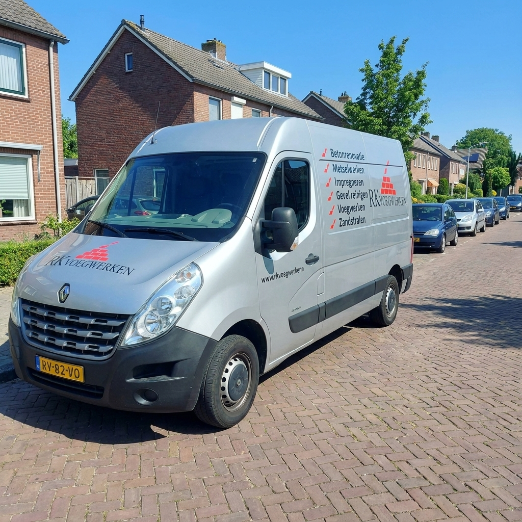 Roelof Kobus van RK Voegwerken aan het werk in Assen